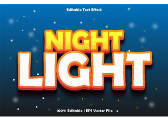 night light_editable text effect emboss_modern style