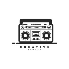 Vintage retro old radio icon logo design vector