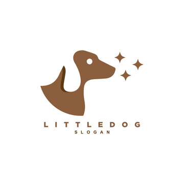 Negative space dog with star logo design for your brand or business