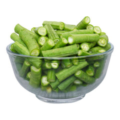 Long bean slices isolated, transparent background