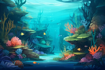 Obraz na płótnie Canvas Under the sea background for video conferencing