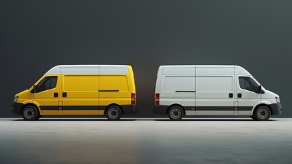 City delivery vans. Generative AI