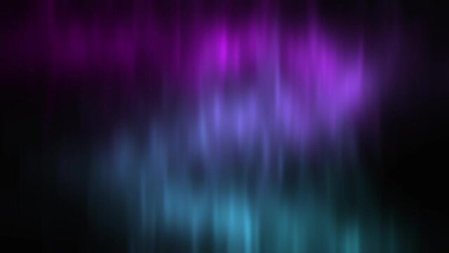 Blue and purple aurora swirl wave pattern in dark. 2D computer rendering motion graphic