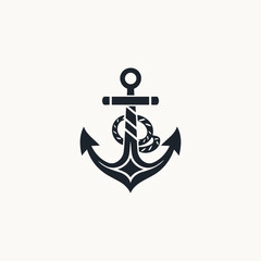 Anchor logo design vector illustration