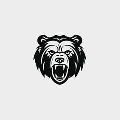 Angry bear logo design vector illustration