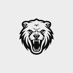 Angry bear logo design vector illustration