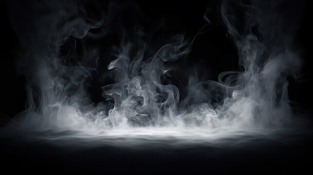 Ethereal Enigma Dynamic Smoke Explosion with an Empty Center for Spooky Halloween Atmosphere. created with Generative AI