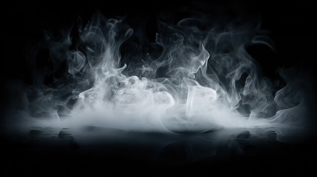 Ethereal Enigma Dynamic Smoke Explosion with an Empty Center for Spooky Halloween Atmosphere. created with Generative AI