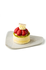 Piece of cake isolated on white