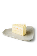 Piece of cake isolated on white