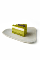 Piece of cake isolated on white