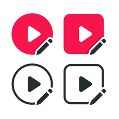 Edit video icon. Illustration vector