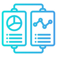 Compare data icon in gradient style, use for website mobile app presentation
