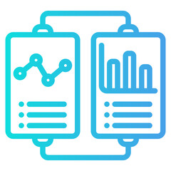Compare data icon in gradient style, use for website mobile app presentation