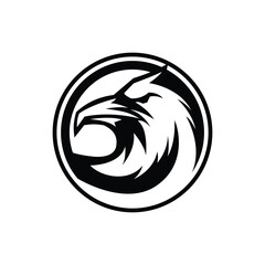 Eagle Logo. Eagle circle gaming logo design isolated