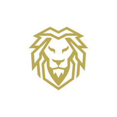 Lion head iIllustration logo. Isolated on white background