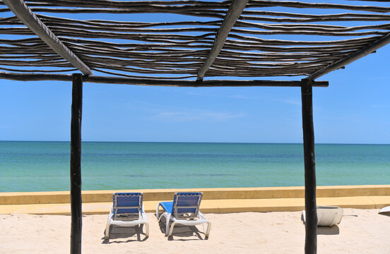 Beach at holiday resort venue in Merida (Yucatan, Mexico)