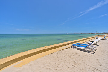 Beach at holiday resort venue in Merida (Yucatan, Mexico)