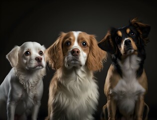 group of three dogs