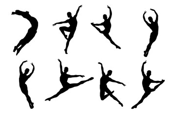 set of contours of a male dancer in ballet jumps © Svetlana kuznetcova