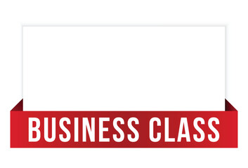 Business Class Vector banner ribbon design.