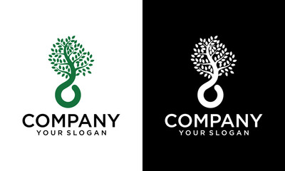 letter O Circle Tree vector logo this beautiful tree is a symbol of life, beauty, growth, strength, and good health.