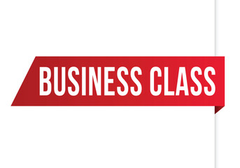 Business Class Vector banner ribbon design.