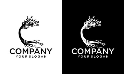 Tree vector logo this beautiful tree is a symbol of life, beauty, growth, strength, and good health.