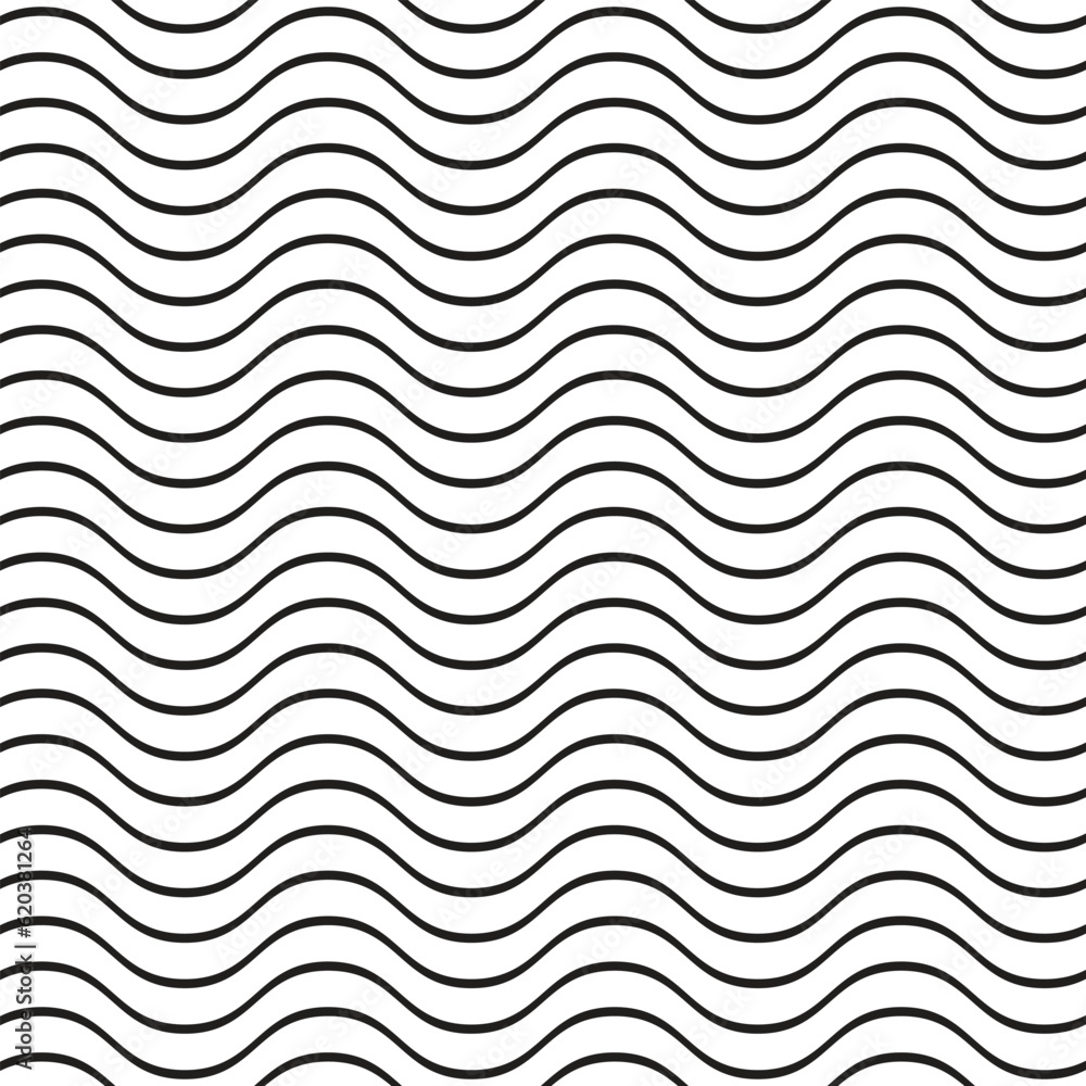 Poster abstract geometric black wave horizontal line pattern.