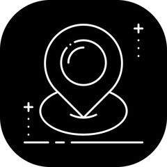 Location E Commerce icon with black filled style. gps, point, road, route, address, app, destination. Vector illustration