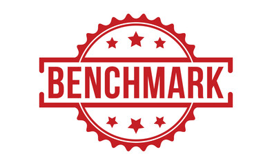 BENCHMARK Red Rubber Stamp vector design.