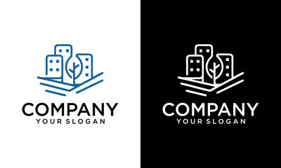 the leaf logo combination with the building represents a real estate property.