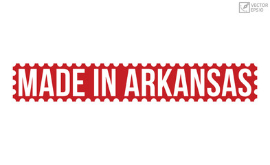 Fototapeta na wymiar Made in Arkansas Red Rubber Stamp vector design.