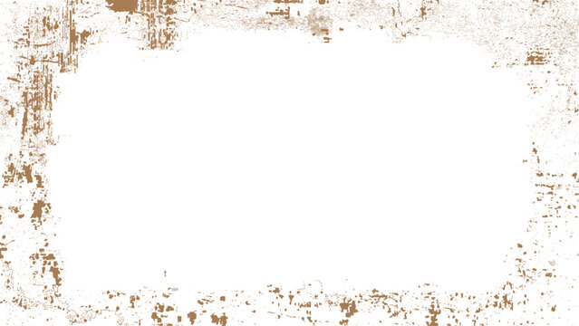 Grunge brown frame. Useful as background for design-works. Vector transparent design.