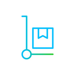 Trolley E Commerce icon with green and blue gradient outline style. cart, retail, buy, button, purchase, add, shopping cart. Vector illustration