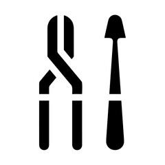 Obraz na płótnie Canvas Screwdriver repair icon symbol vector image. Illustration of the fix toolkit design image. EPS 10