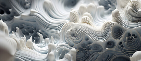 abstract designs made out of plastic in white and blue Generated by AI