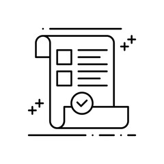 Checklist Business and Finance icon with black outline style. check, list, mark, document, form, agreement, choice. Vector illustration