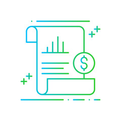 Analytics Business and Finance icon with blue and green gradient style. chart, data, graph, diagram, technology, information, statistics. Vector illustration