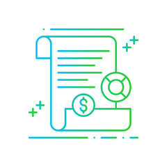 Finance Report Business and Finance icon with blue and green gradient style. chart, data, document, growth, analysis, information, accounting. Vector illustration