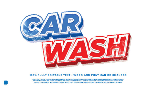 Editable text effect for car wash services