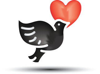 dove with heart