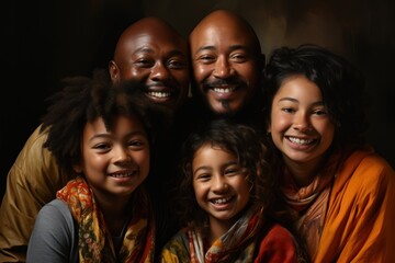 Portrait of a multiethnic family laughing happily