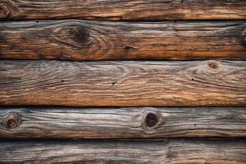 Fototapeta premium Weathered beauty and rich textures of rustic wooden planks or logs, adding a touch of natural charm and warmth to any design. Generative AI.