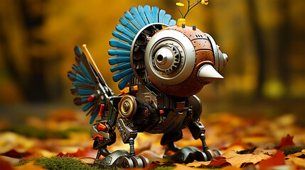 Turkey Steam punk  robot Thanksgiving  - obrazy, fototapety, plakaty