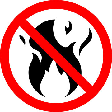 火と禁止のマーク、火気厳禁