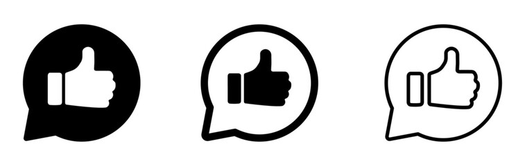 Like notification glyph vector icons set