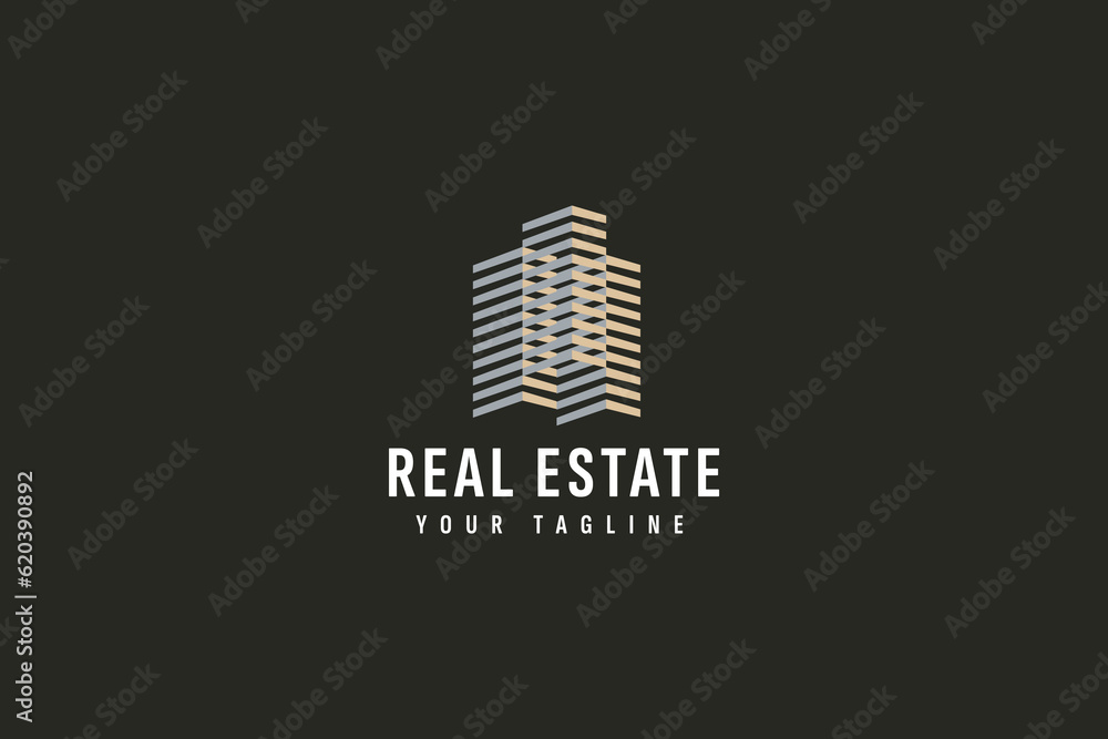 Wall mural real estate logo vector icon illustration