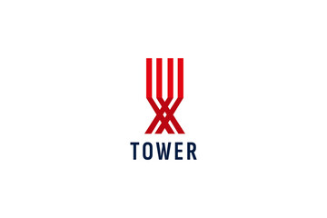 Tower logo vector icon illustration