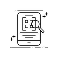 Barcode Business and Finance icon with black outline style. code, scan, label, bar, scanner, digital, qr. Vector illustration